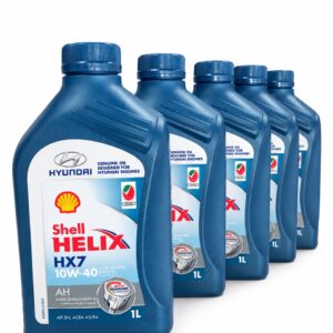 (بسته ی 5 عددی ) روغن موتور هیوندای و کیا شل هلیکس اصلی یک لیتری 10W40 API SN